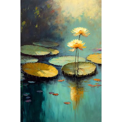 Tableau de fleurs nénuphars HEXOA
