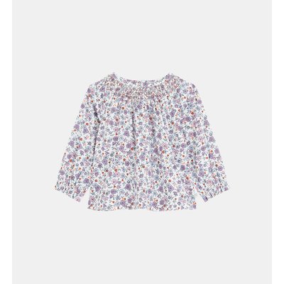 Blouse Aline Imprimé Fleuri Col Smock Coton CADET ROUSSELLE