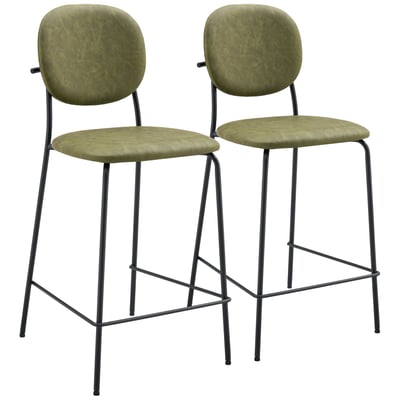 Tabourets de bar en simili, lot de 2, Edmond, EDMOND HAPPY GARDEN