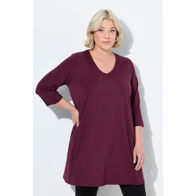 T-shirt long, décolleté en V et manches 3/4 ULLA POPKEN
