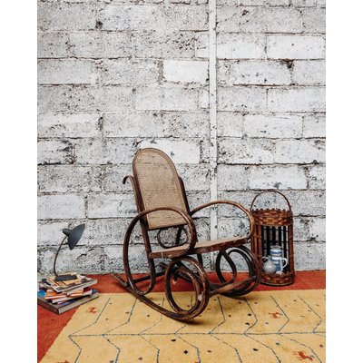 Rocking-chair en cannage Alibert N°20 - Bon état DEBONGOUT