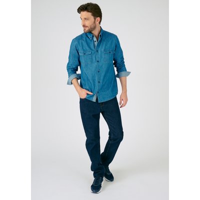 Chemise jean bleu clair homme on sale