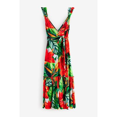 Robe longue à manches volantées NEXT