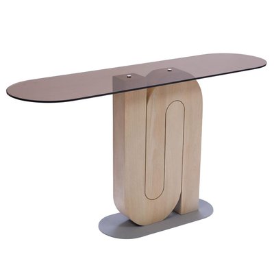 Console   en manguier et en verre-ALBAN AMADEUS