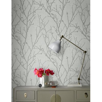Papier peint Branches délicates Pureté soyeuse BOUTIQUE