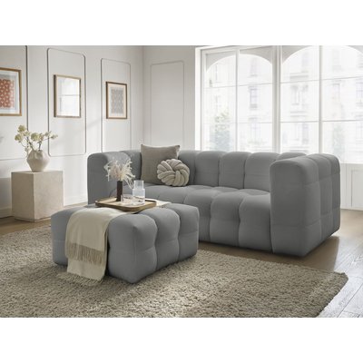 Canapé droit fixe 4 places en tissu mesh avec pouf, CLOUD BOBOCHIC