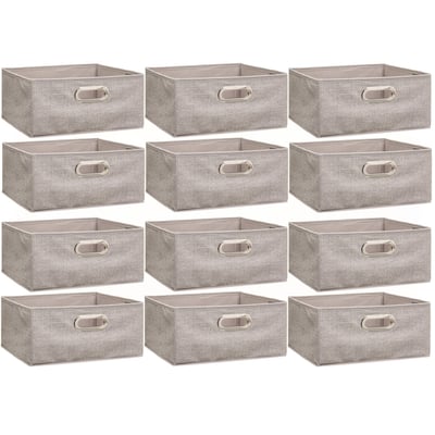 Lot de 12 boites de rangement carrées en tissu MIX'N MODUL TOILINUX