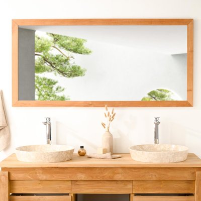 Grand miroir en teck massif rectangle 145x70 WANDA COLLECTION