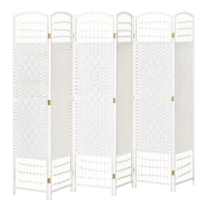 Séparateur de pièces 6 panneaux pliables blanc paille HOMCOM