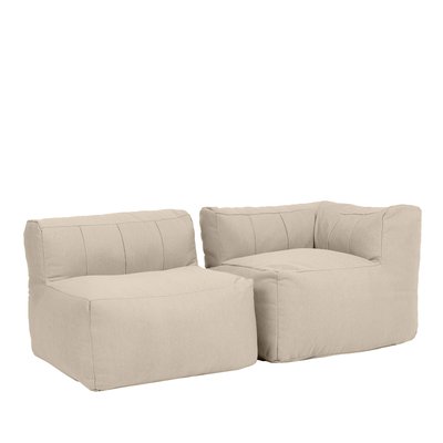 Pouf canapé modulaire 2 pièces intérieur et extérieur en oléfine toutes saisons Oeko-Tex® - ZEN ICON
