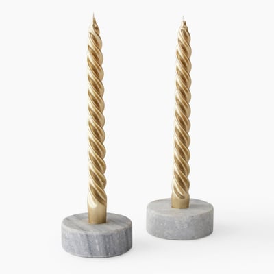 Lot de 2 bougies torsadées laquées MONOPRIX