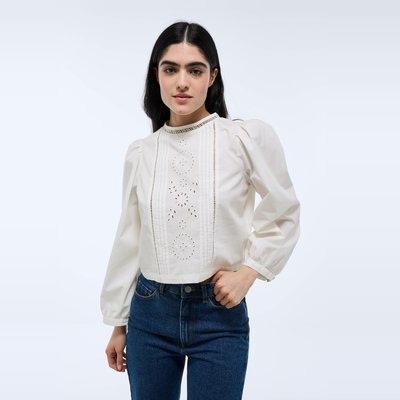 Top manches longues détails dentelle en coton BIO GOTS MONOPRIX