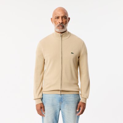 Pull zippé coton  col montant LACOSTE