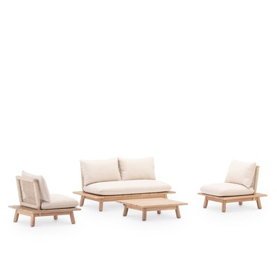 Salon de jardin 4 places, bois, RODAS DEFORA HOME