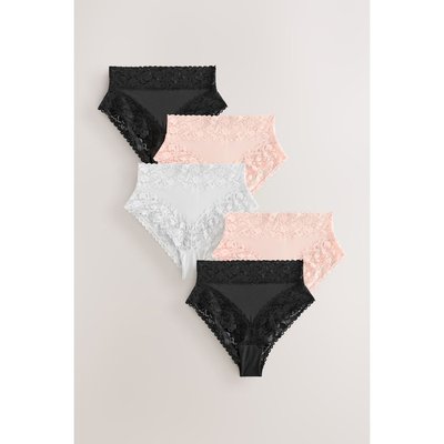 Culotte taille haute en dentelle, lot de 5 NEXT