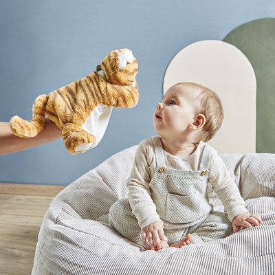 Les amis - marionnette tigre papaye - jaune - 24cm KALOO