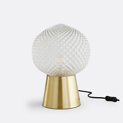 Lampe à poser en verre ciselé et laiton vieilli CAMILLE OMERIN X LA REDOUTE INTERIEURS