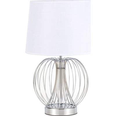 Lampe de table design métal argenté avec abat jour  élégant RECOLLECTION