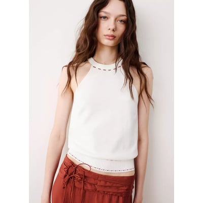 Top halter en maille contrastante MANGO TEEN