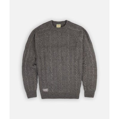 Pull laine torsades col rond CABLE OXBOW