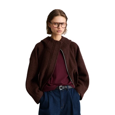Veste à capuche bouclée, coupe regular en mélange de laine de grande qualité MARC O’POLO DENIM