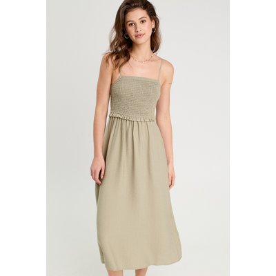 Robe midi évasée smockée CACHE CACHE