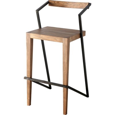 Tabouret de bar empilable bois et métal style industriel naturel RECOLLECTION