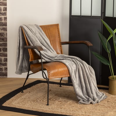 Plaid flanelle uni OLLIS ATMOSPHERA