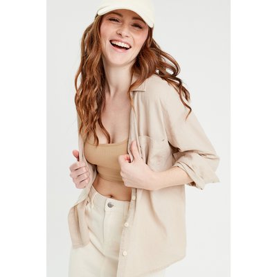Chemise manches longues contenant du lin CACHE CACHE