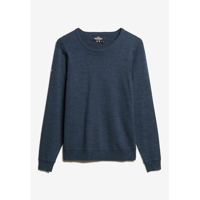 Pull col rond en laine mérinos SUPERDRY