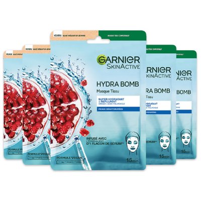 Coffret 5 Masques Tissu HydraBomb 140ml GARNIER