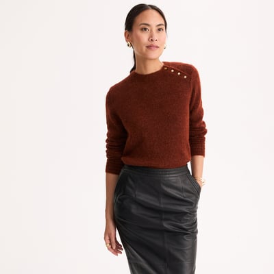 Pointelle Knit Jumper/Sweater with Crew Neck ANNE WEYBURN
