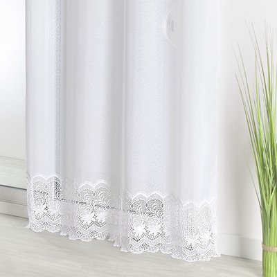 Voilage en étamine avec bas brodé HOME MAISON