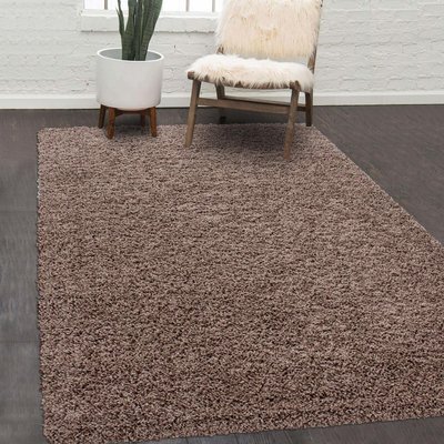 Tapis poils longs shaggy tissé motif uni UNI C UN AMOUR DE TAPIS