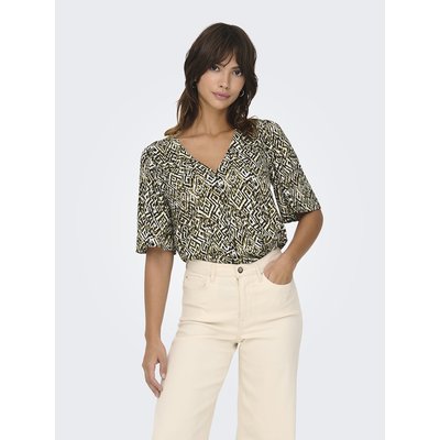 Printed V-Neck Blouse JDY