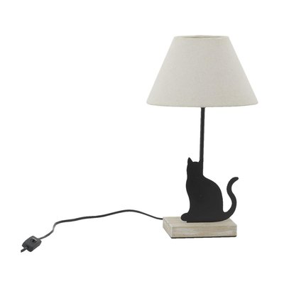 Lampe Chat en métal noir et bois AUBRY GASPARD