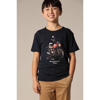 T-shirt col rond avec imprimé moto sur le devant KINAN DEELUXE