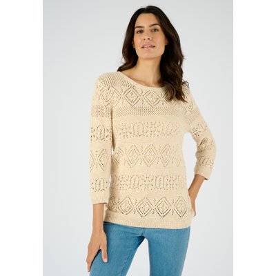 Pull maille ajourée effet crochet DAMART