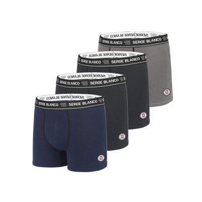 Lot de 4 Boxers coton Uni SERGE BLANCO