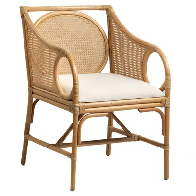 Fauteuil en rotin naturel avec coussin confortable RECOLLECTION