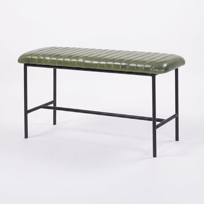 Banc 100 cm en cuir de buffle - ÉMILE MAISON PAVANE