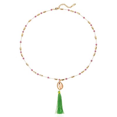 Collier avec perles et pendentif avec pompon TAMARA HIPANEMA