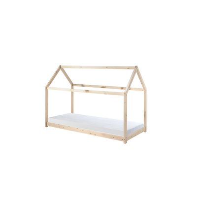 Lit cabane naturel avec matelas VIPACK