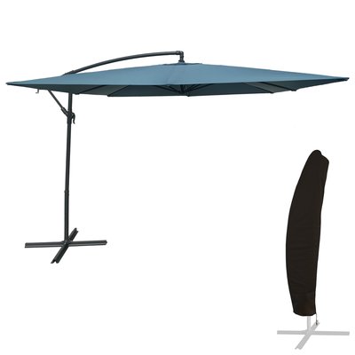 Parasol déporté et housse, 270x270cm, MOLOKAI HAPPY GARDEN