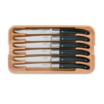 Coffret de 6 couteaux à steak   Lame dentée-LAGUIOLE TARRERIAS BONJEAN