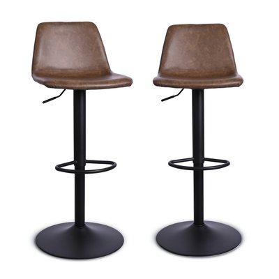 Lot de 2 chaises de bar en similicuir L46 cm - TOMY CALICOSY