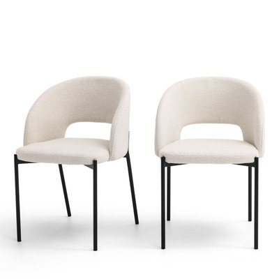 Lot de 2 chaises en tissu bouclette et métal - Soren DRAWER