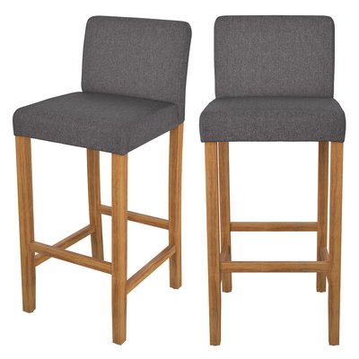 Lot de 2 chaises de bar en tissu et pieds en bois - HAVANE RENDEZ-VOUS DÉCO