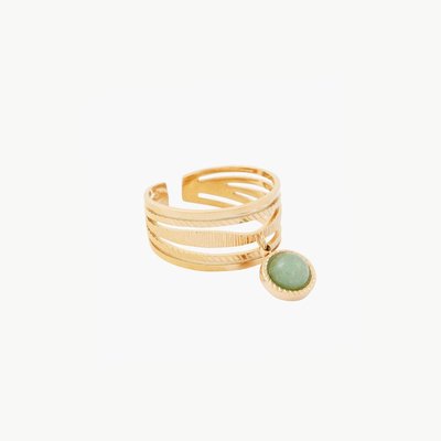 Bague ajustable,Bague avec pierre Acier BALABOOSTE
