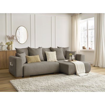 Canapé d'angle convertible 4 places en tissu chiné, SIDONIE BOBOCHIC